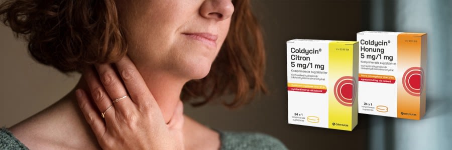 Två förpackningar av Coldycin i olika smaker.