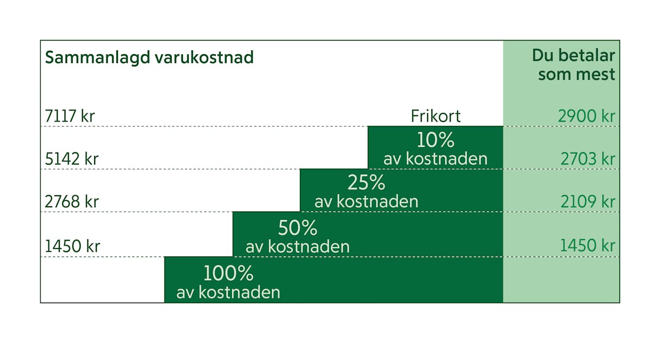 Högkostnadstrappa från och med 1 januari 2025