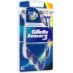 Gillette Sensor 3 4P Engångshyvel för män