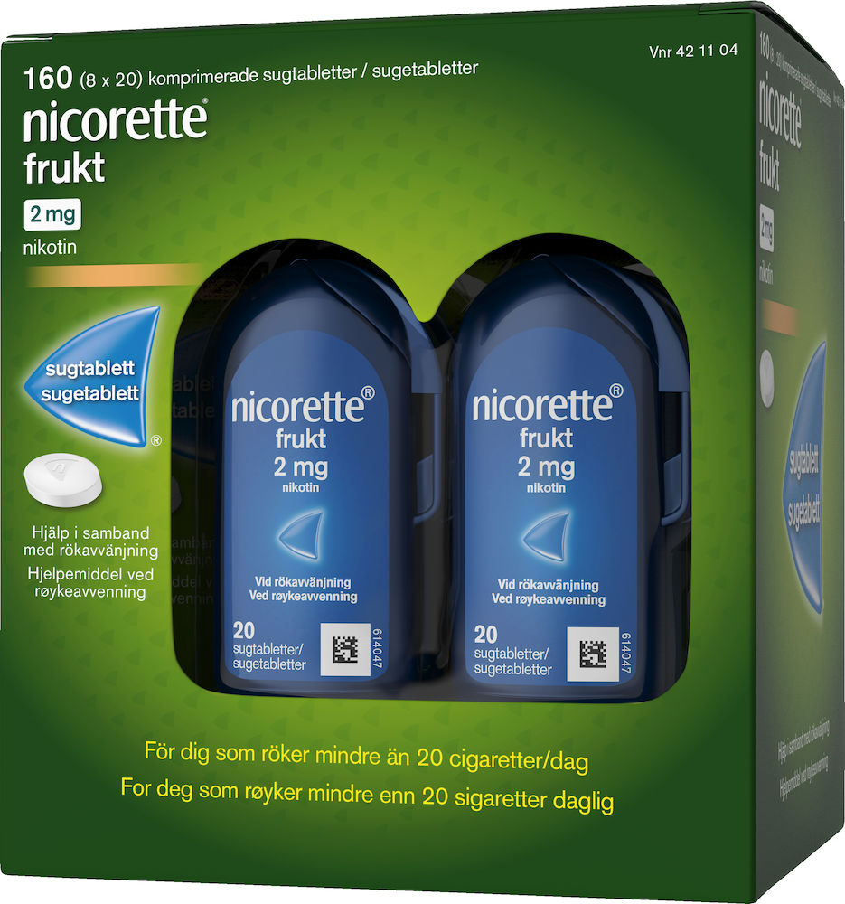 Nicorette Frukt komprimerad sugtablett 2 mg 160 st