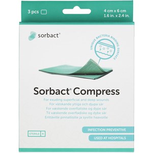 Sorbact Compress sårkompresser 3 st 4 x 6 cm