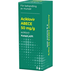 Aciklovir ABECE Kutant stift 50 mg/g 3 g