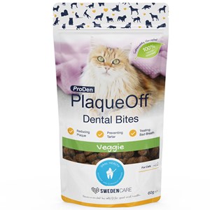 PlaqueOff Dental Bites Katt 60 g