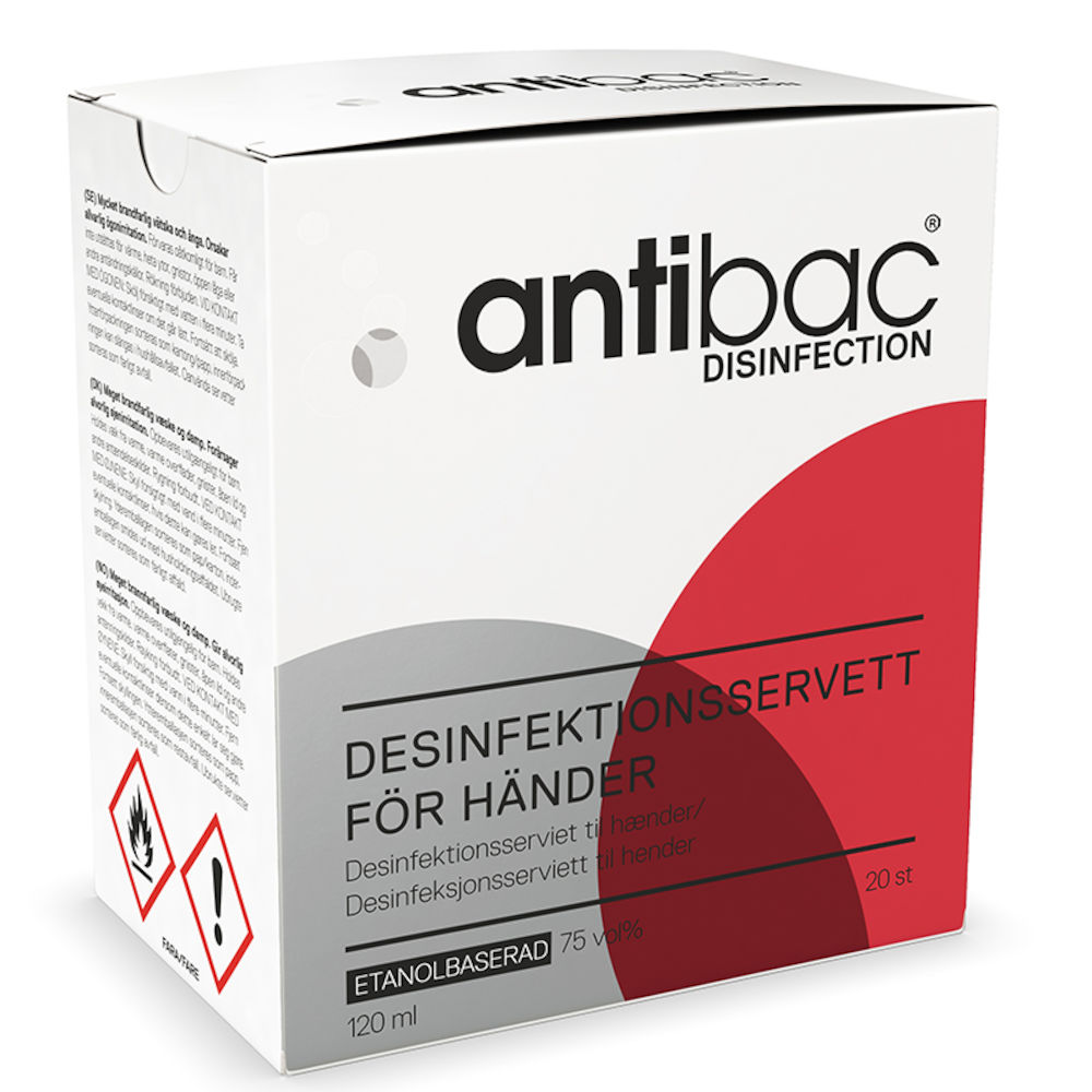 Antibac Desinfektionsservett för händer 20-pack