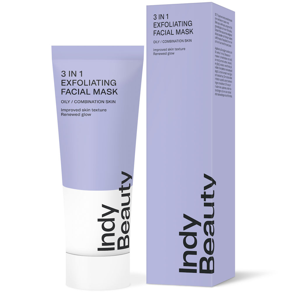 Indy Beauty 3in1 Exfoliating Facial Mask oparfymerad 75ml
