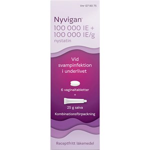 Nyvigan Salva + vaginaltablett 100000IE/g+100000IE Tub + Blister, 25g + 6 tabletter