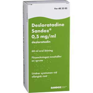 Desloratadine Sandoz Oral lösning 0,5mg/ml Flaska, 60ml