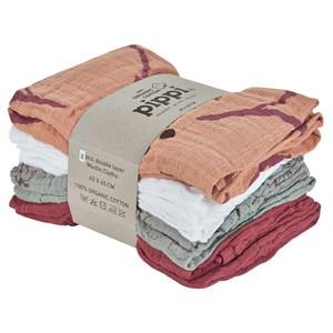 Pippi Organic Cloth Muslin Misty Rose 8-pack