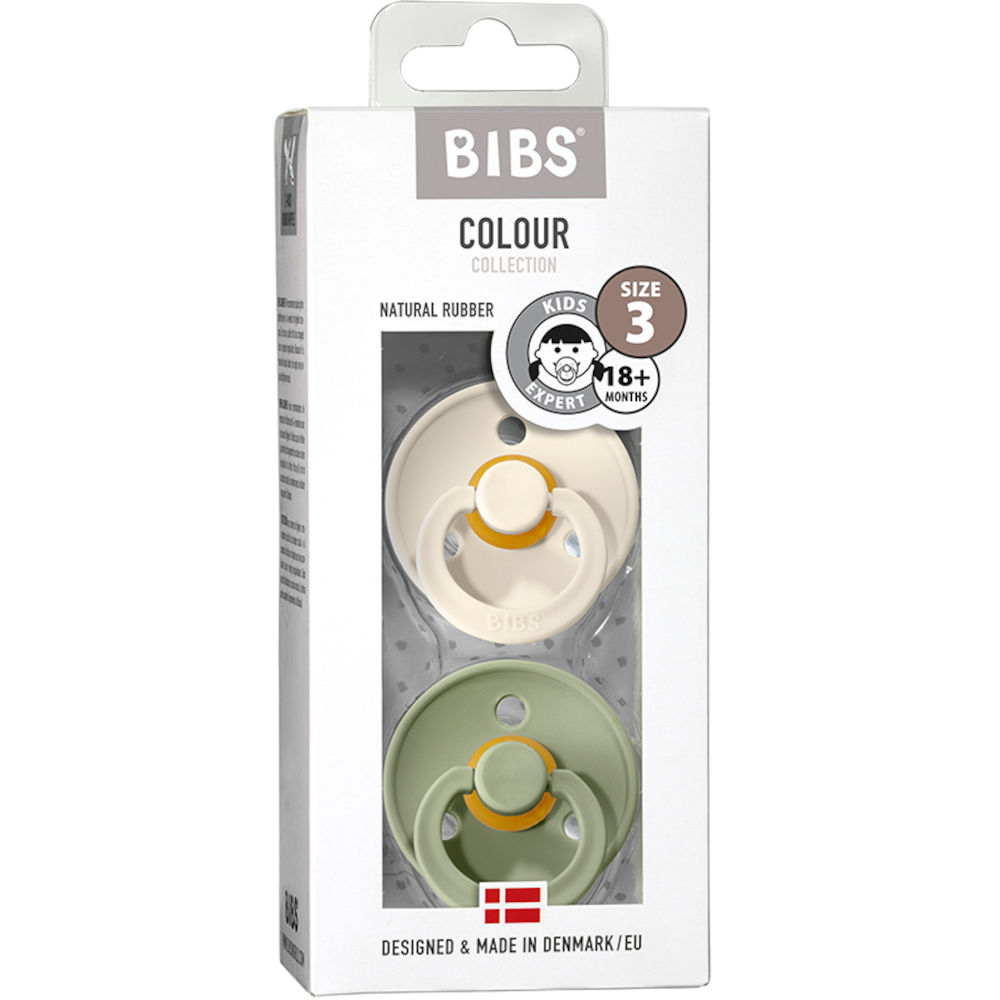BIBS Colour Latex Size 3 Ivory/Sage 2-pack