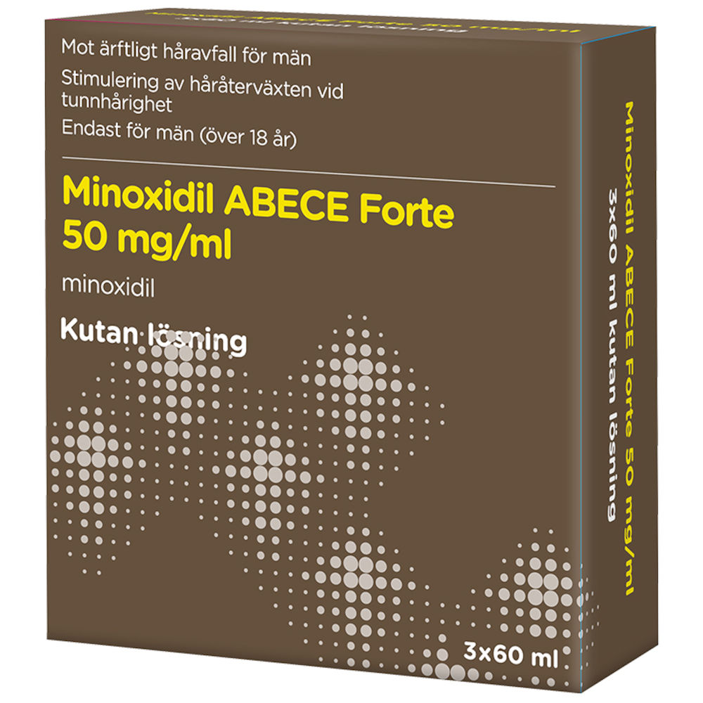 Andre steder Tyr tidligste Minoxidil ABECE Forte Kutan lösning 50mg/ml Flaska, 3x60ml - Apotek Hjärtat