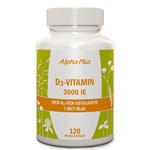 Alpha Plus D3-Vitamin 3000 IE med K2 120 kapslar