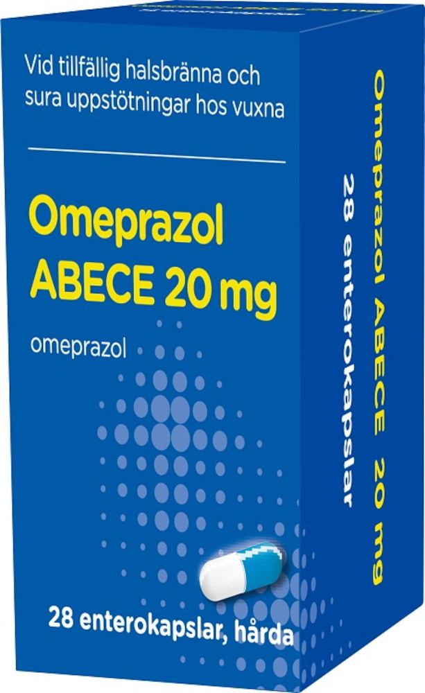 Omeprazol ABECE Enterokapsel, hård 20mg Burk, 28kapslar