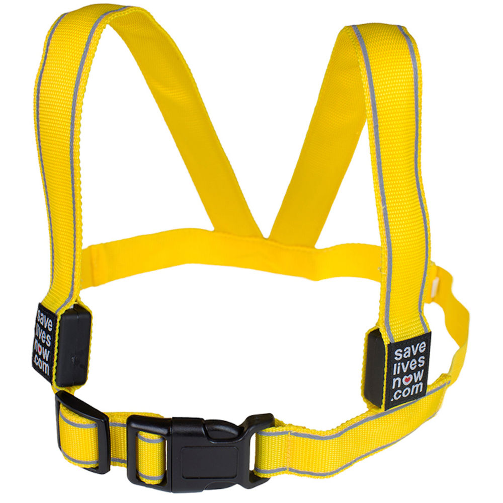 Flash LED Light Vest Rechargeable Yellow Large
