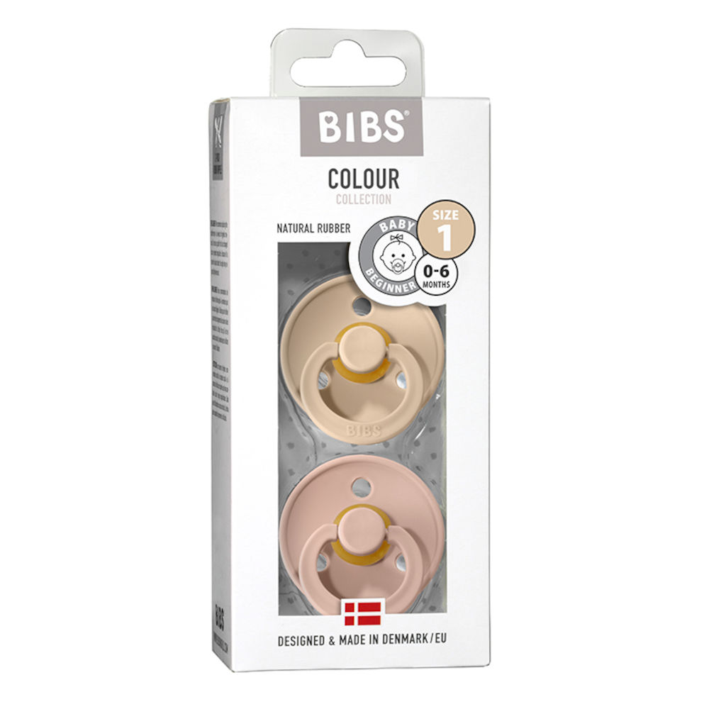 BIBS Colour Latex Size 1 Vanilla/Blush 2-pack