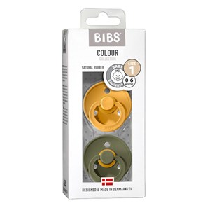 BIBS Colour Collection Napp Honey Bee / Olive 2-pack 0-6 mån