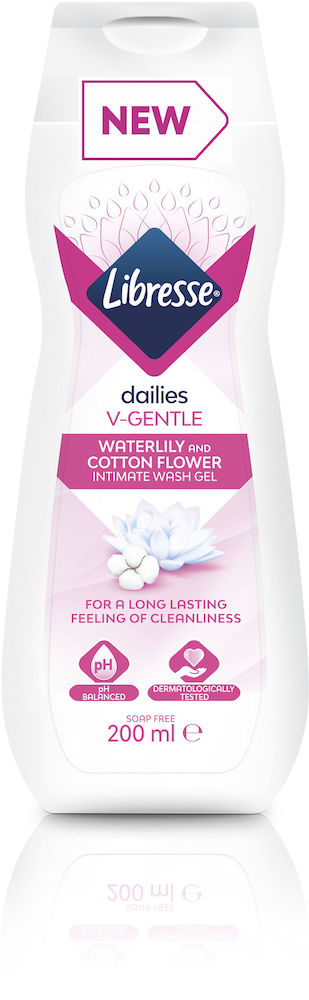 Libresse Dailies V-gentle intimtvätt Näckros & Bomullsblomma 200 ml