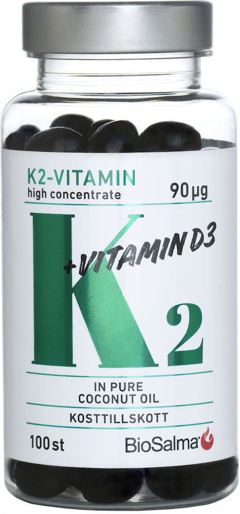 BioSalma K2 90 µg + D3-vitamin 25 µg 100 st kapslar