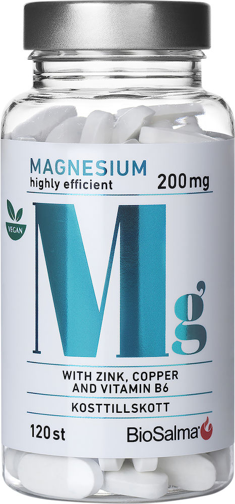 BioSalma Magnesium 200 mg + Zink Koppar B6 120 st tabletter