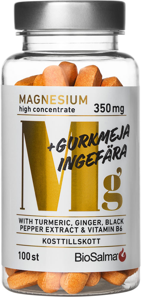 BioSalma Magnesium 350 mg + Gurkmeja Ingefära 100 st kapslar