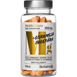BioSalma Magnesium 350 mg + Gurkmeja Ingefära 100 st kapslar