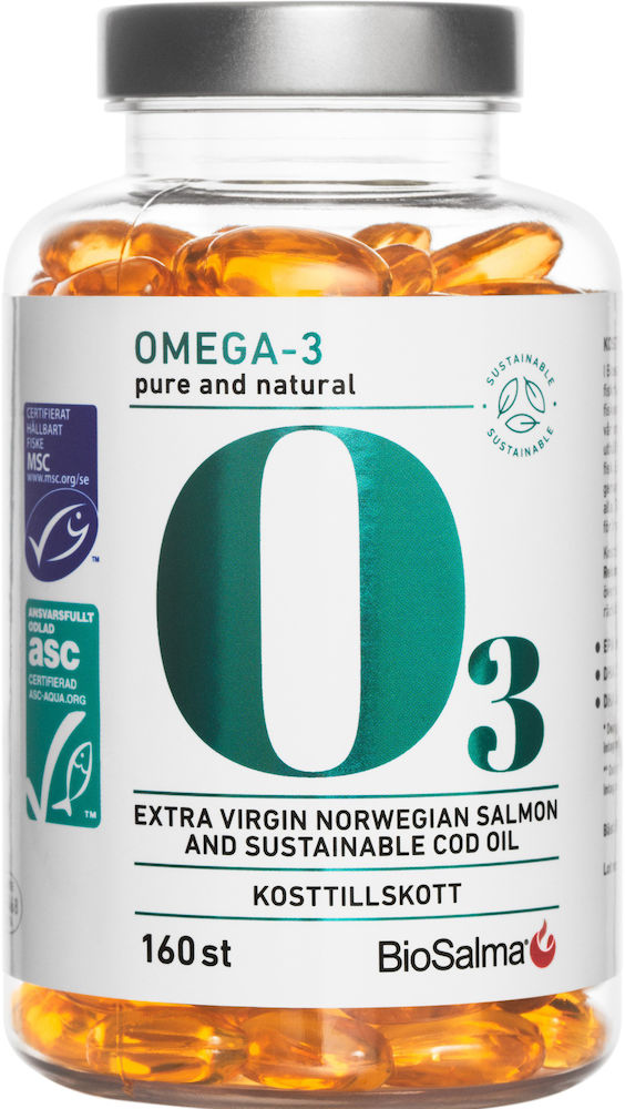 BioSalma Miljömärkt Omega-3 pure and natural 160 kapslar