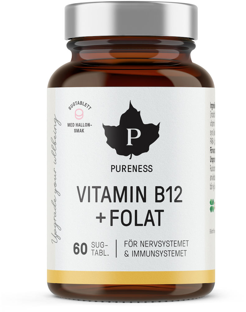 Pureness Vitamin B12 + Folat Hallon 60 kapslar