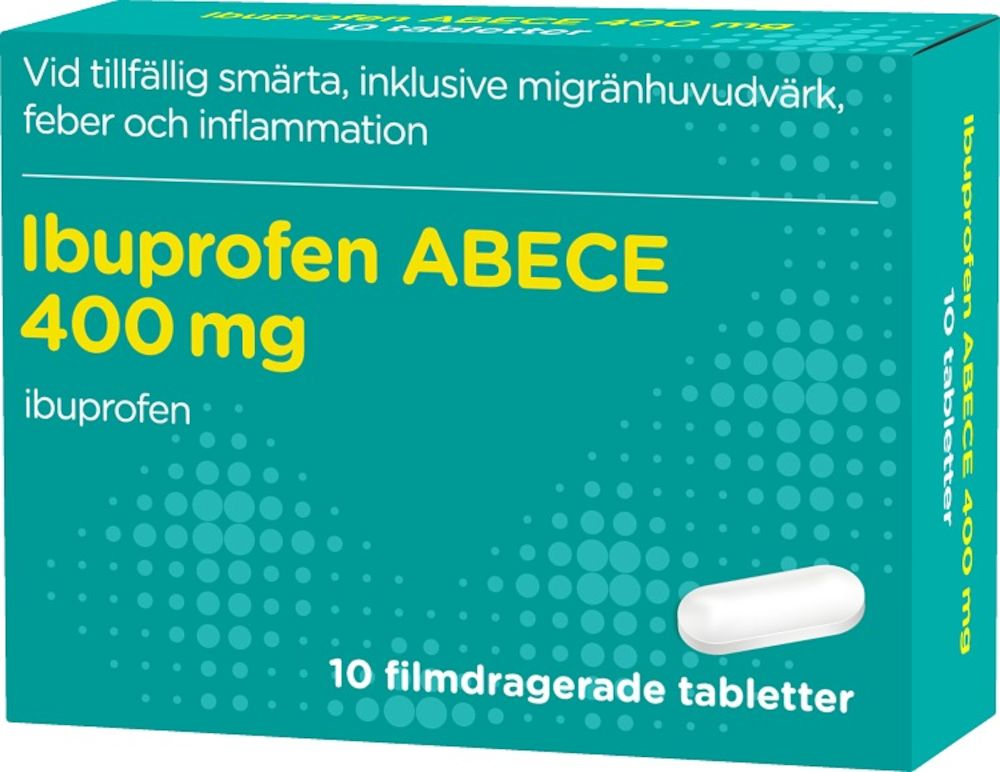 Ibuprofen ABECE 400 mg 10 filmdragerade tabletter