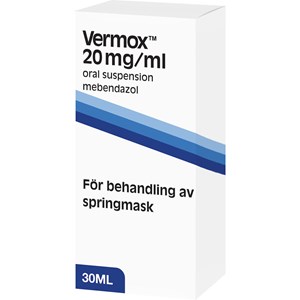 Vermox Oral suspension 20mg/ml behandling mot springmask Flaska 30ml