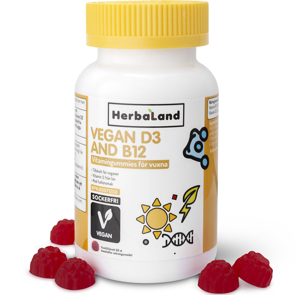Herbaland Vegan D3+B12 60 st