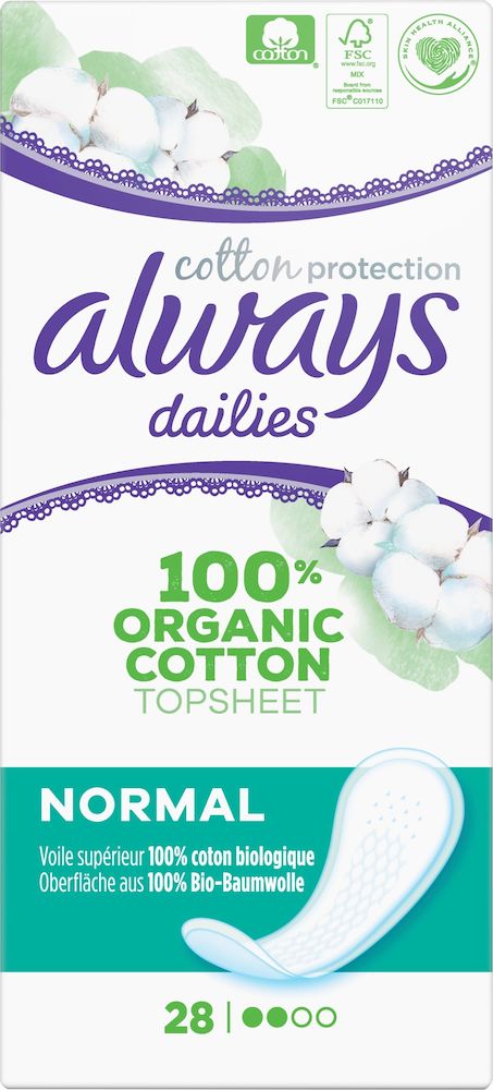 Always Dailies Cotton Protection Trosskydd Normal 28 st