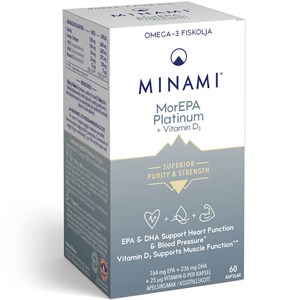 Minami MorEPA Platinum 90% Omega-3 med D-vitamin 60 st