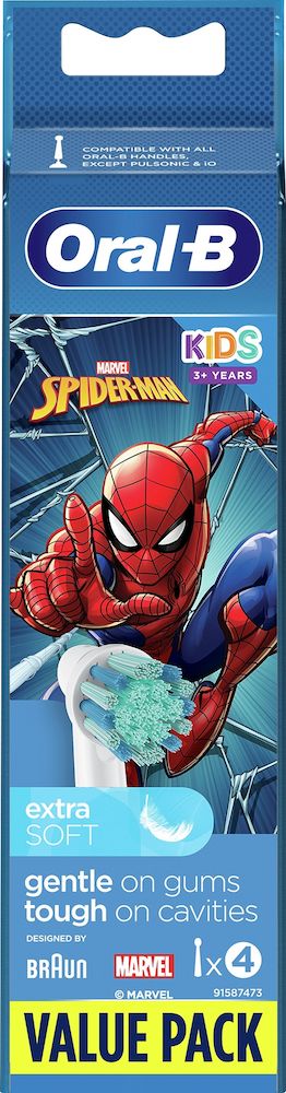 Oral-B Kids Spider-Man Borsthuvud 4-pack