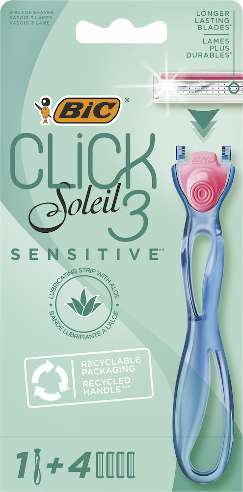 BIC Click 3 Soleil Sensitive Rakhyvel för Kvinnor 1+4