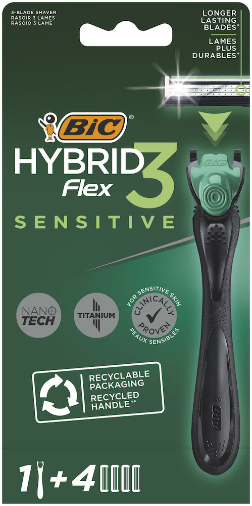 BIC Hybrid 3 Flex Sensitive Rakhyvel för Män 1+4