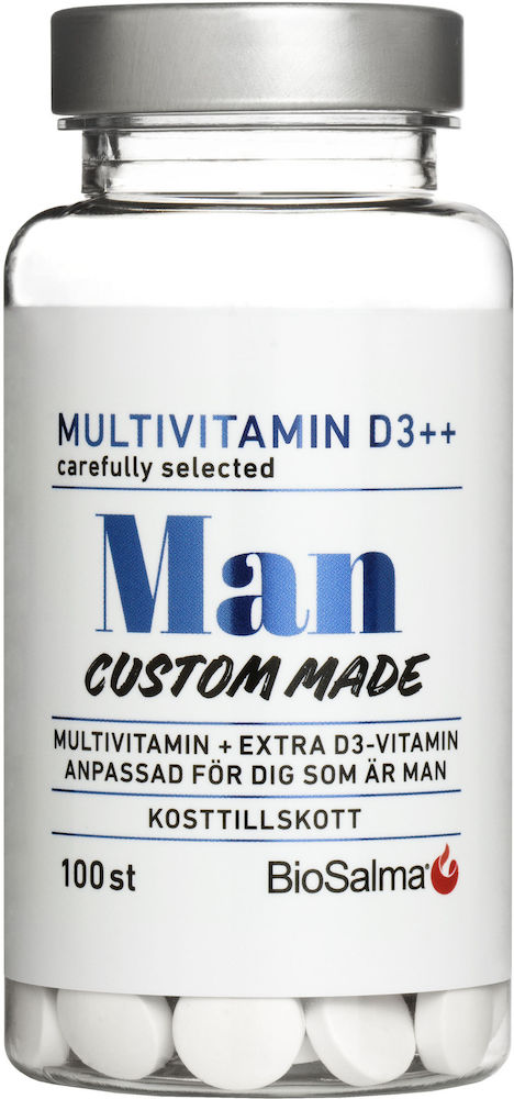 BioSalma Multivitamin Man D-vitamin++ 100 tabletter
