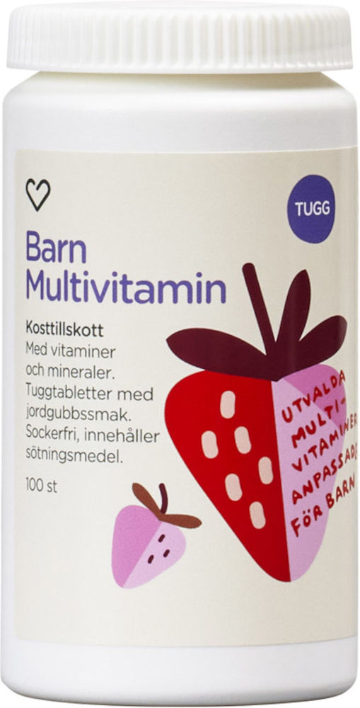 Hjärtats Barn Multivitamin tuggtablett med jordgubbsmak