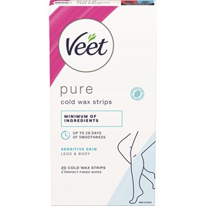 Veet Pure Wax Strips Legs & Body Sensitive Skin 20 st