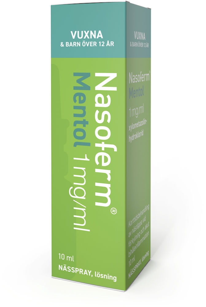 Nasoferm Mentol Nässpray, lösning 1mg/ml Glasflaska med dospump, 10ml