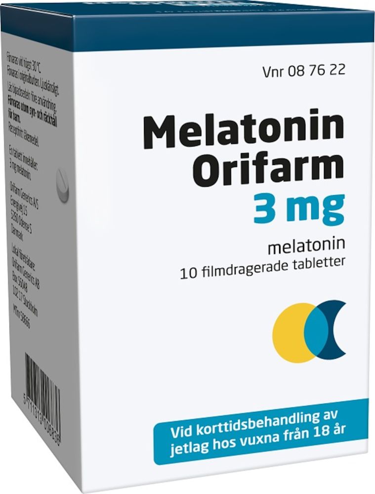 Melatonin Orifarm Filmdragerad tablett 3mg Burk, 10 tabletter