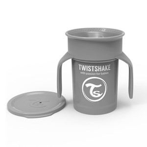 Twistshake 360 Cup 6+ mån Pastel Grey 
