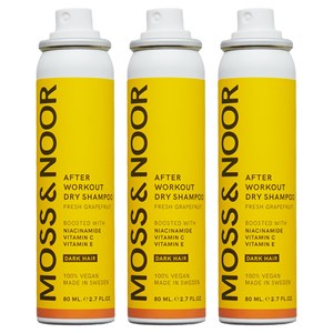 Moss & Noor After Workout Dry Shampoo Dark Hair Fresh Grapefruit 80 ml 3-pack