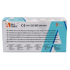 AllTest Kombinerat Självtest SARS-CoV-2 & Influensa A+B Antigen Näsprov 5-pack