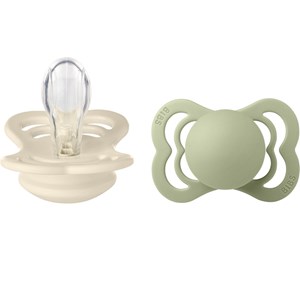 BIBS Supreme Silicone Ivory/Sage 2-pack Size 1