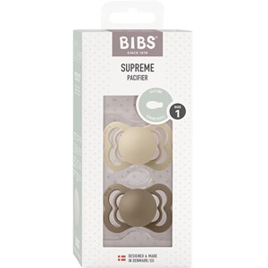 BIBS Supreme Silicone Vanilla/Dark Oak 2-pack Size 1