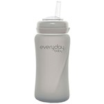Everyday Baby Sugrörsflaska Glas Healthy + Quiet Grey 240 ml