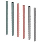 Everyday Baby Silikonsugrör Quiet Grey/Nature Red/Harmony Green 6-pack