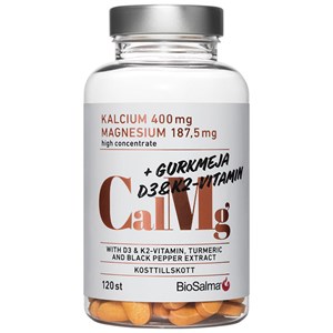 BioSalma Kalcium & Magnesium med D3, K2 & Gurkmeja 120 tabletter