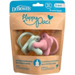 Dr Brown's HappyPaci Silicone Soother 0-6m Rosa/Grön 2-pack
