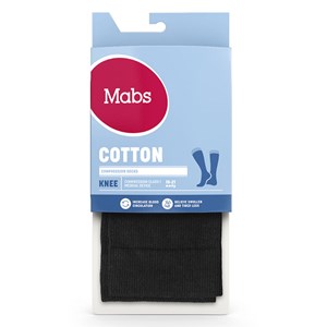 Mabs Cotton Knee Black 1 par L