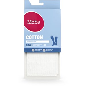 Mabs Cotton Knee White 1 par XL